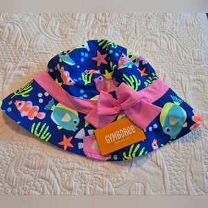 Gymboree girls size 6-8 reversible bucket hat, swim line NWT